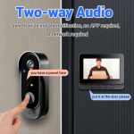 Wireless doorbell camera: 1080P, 170° angle, 4.3-inch screen, IPX65 outdoor waterproof, night vision - Image 4