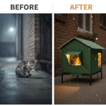 🏠 SCONTO DEL 50% A TEMPO LIMITATO! 🐈 Cuccia per gatti da esterno rialzata e resistente a ogni clima – Impermeabile, isolata e pieghevole 🌧️ - immagine 5