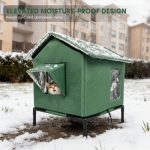 🏠 SCONTO DEL 50% A TEMPO LIMITATO! 🐈 Cuccia per gatti da esterno rialzata e resistente a ogni clima – Impermeabile, isolata e pieghevole 🌧️ - immagine 6