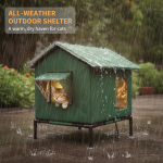 🏠 SCONTO DEL 50% A TEMPO LIMITATO! 🐈 Cuccia per gatti da esterno rialzata e resistente a ogni clima – Impermeabile, isolata e pieghevole 🌧️ - immagine 7